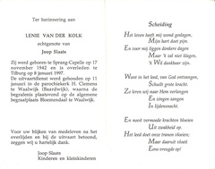 Lenie van der Kolk- Joop Slaats